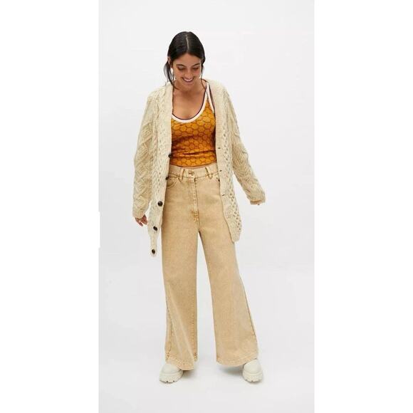 Urban Outfitters Lena Wide Leg Pants Womens 31 Relaxed Fit High Waisted Slouchy - Picture 4 of 16